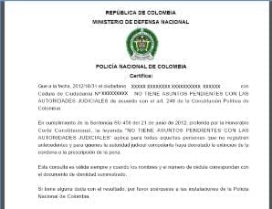 Cómo puedo obtener un certificado de antecedentes judiciales en Colombia