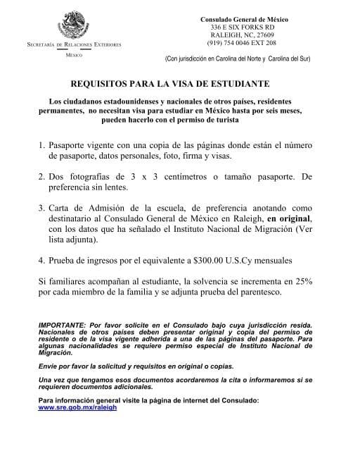 Qué necesito para solicitar una visa de estudiante en México