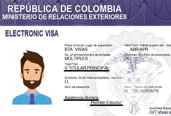 Qué tipos de visas existen para visitar Colombia